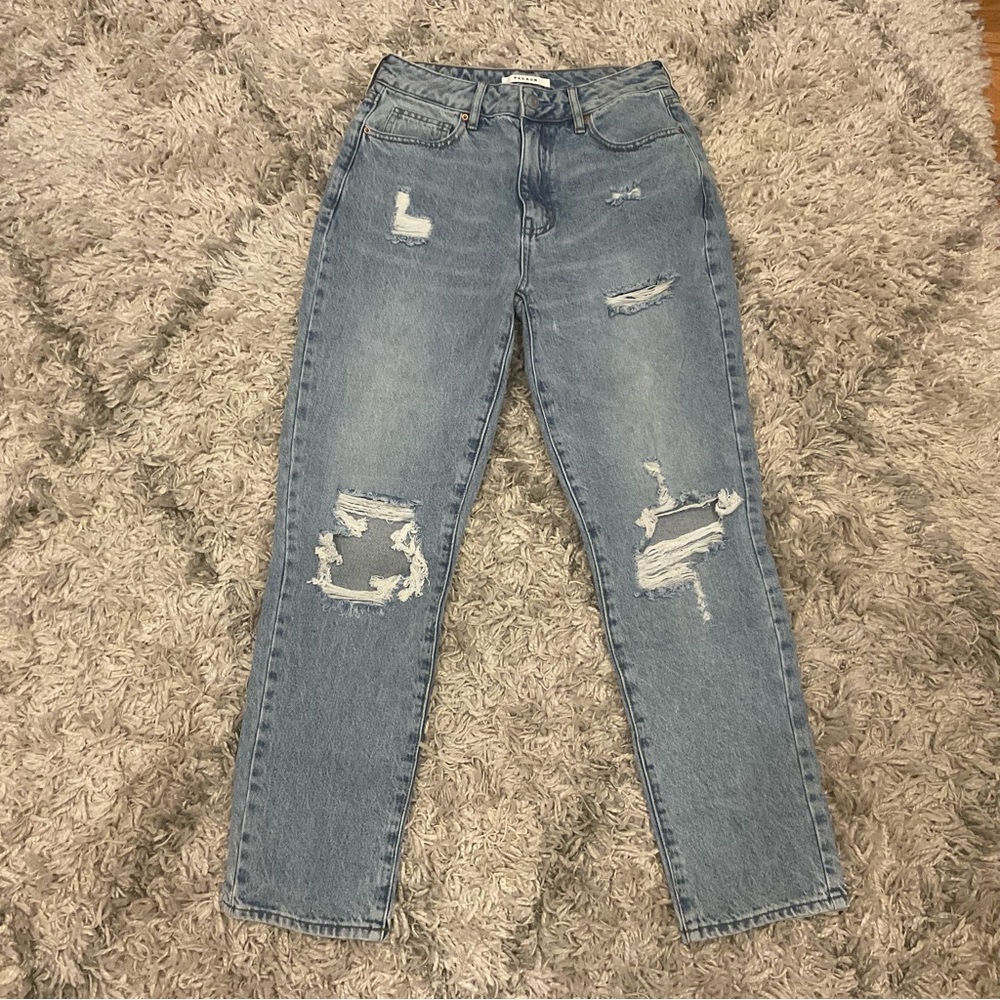PacSun Mom Jeans Light Wash Ripped Size 26